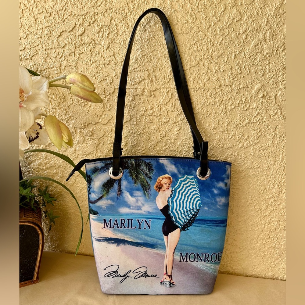 Marilyn Monroe beach scene embellished purse.